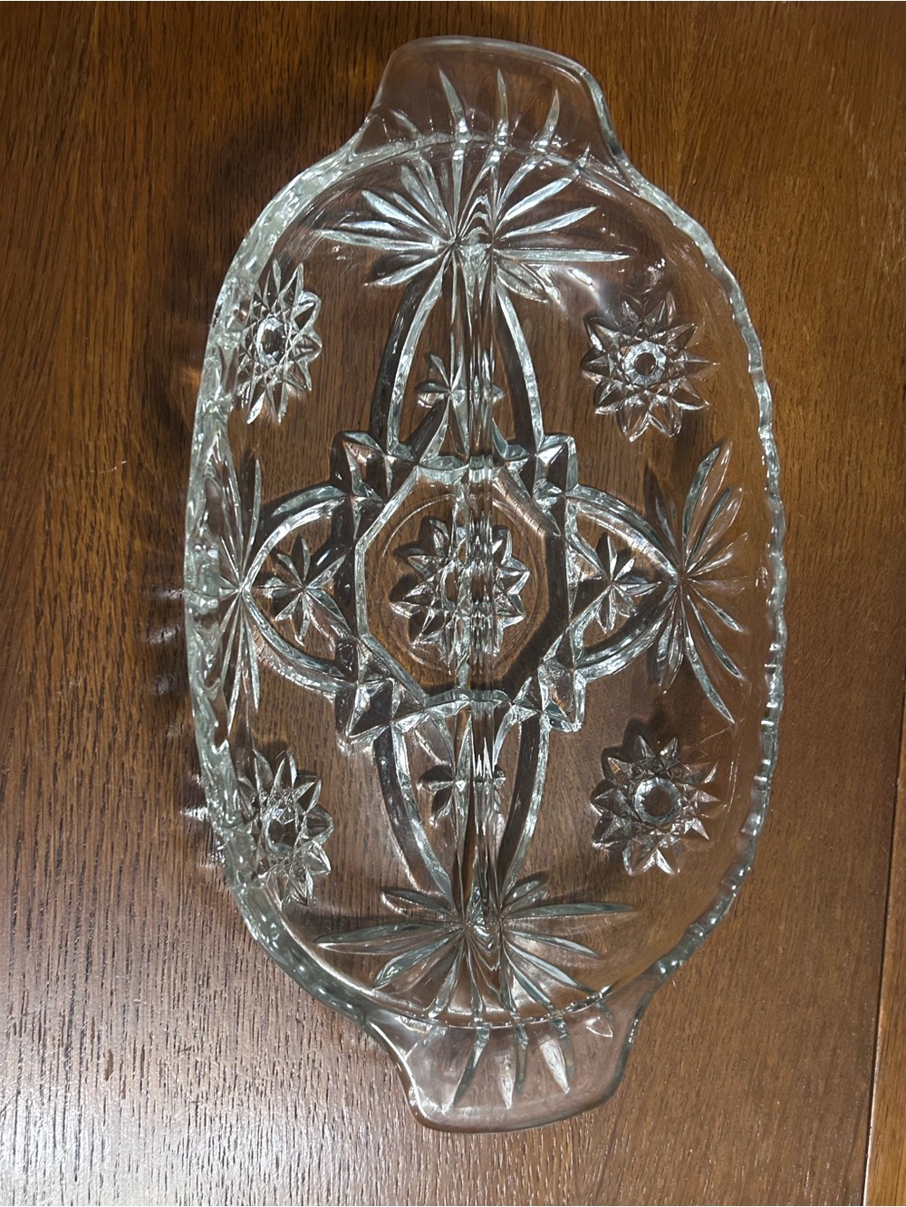 Vintage anchor hocking divided Glass Serving Platter